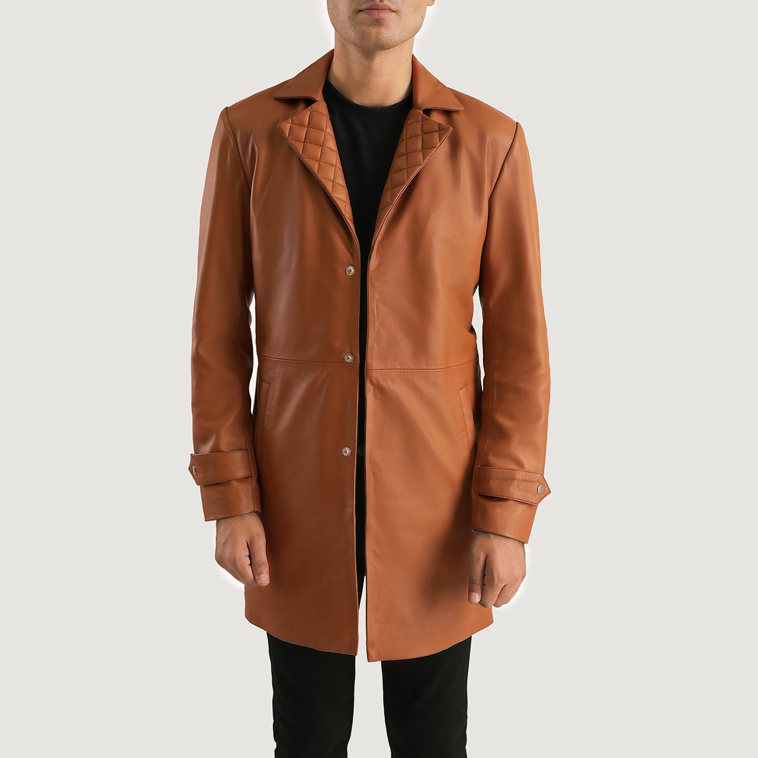 Long tan jacket mens outlet