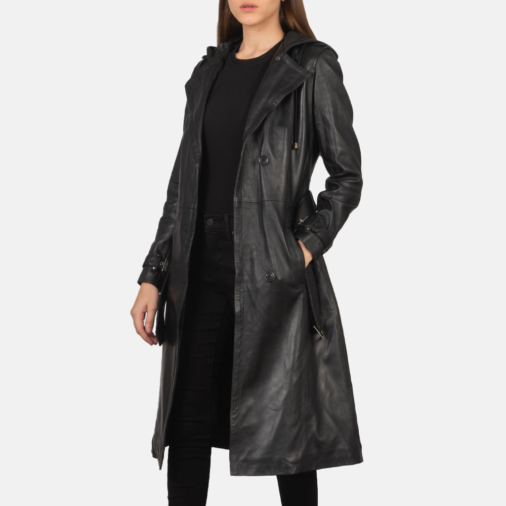 Womens long leather winter coats on sale