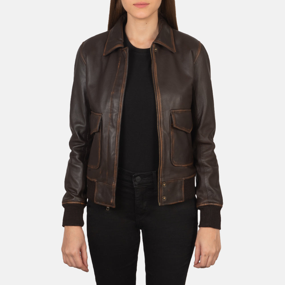 womens leather jacket bomber